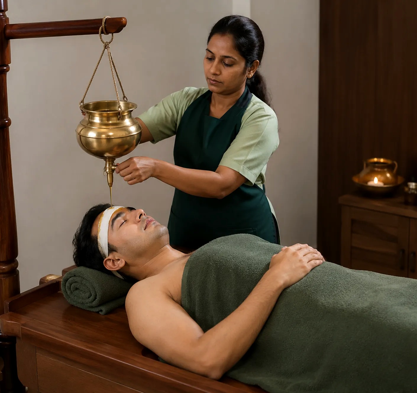 Shirodhara therapy